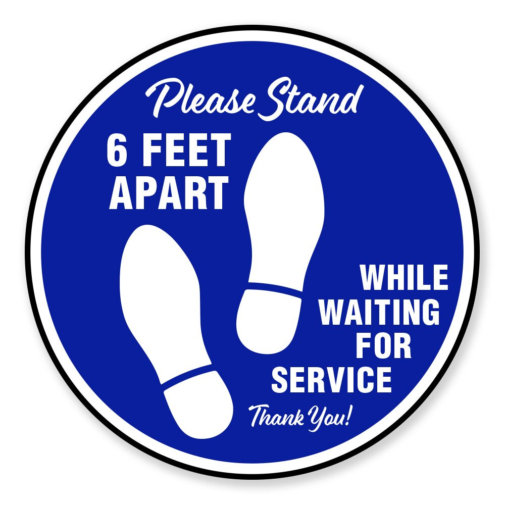 6 Feet Apart Signs With Kids Feet